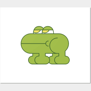 Bored Cute Frog Friend Vector Illustration Posters and Art